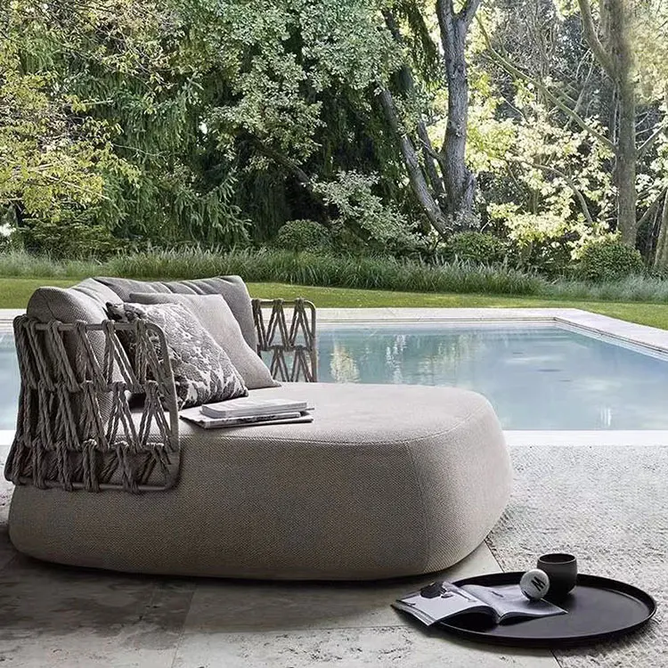 PE Rattan Leisure Garden sofa set   Outdoor funiture set  Terrace Large Lying couch Bed