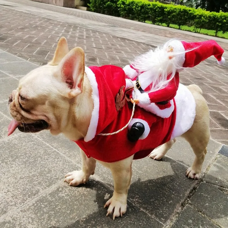 Best seller Pet Costumes Party Dressing Up Santa Claus Riding Cosplay Christmas Dog Clothes Suit