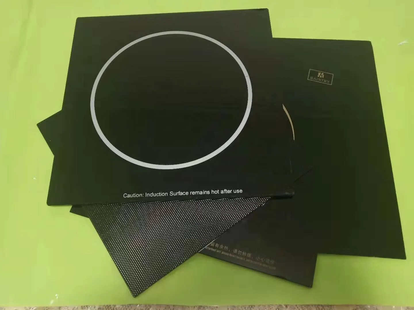 transparent and black ceramic glass