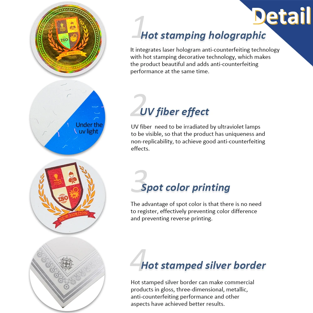 Custom Security Certificat A4 University Diploma Paper Printing Certificat With Holographic Seal and Silver Foil Stamping