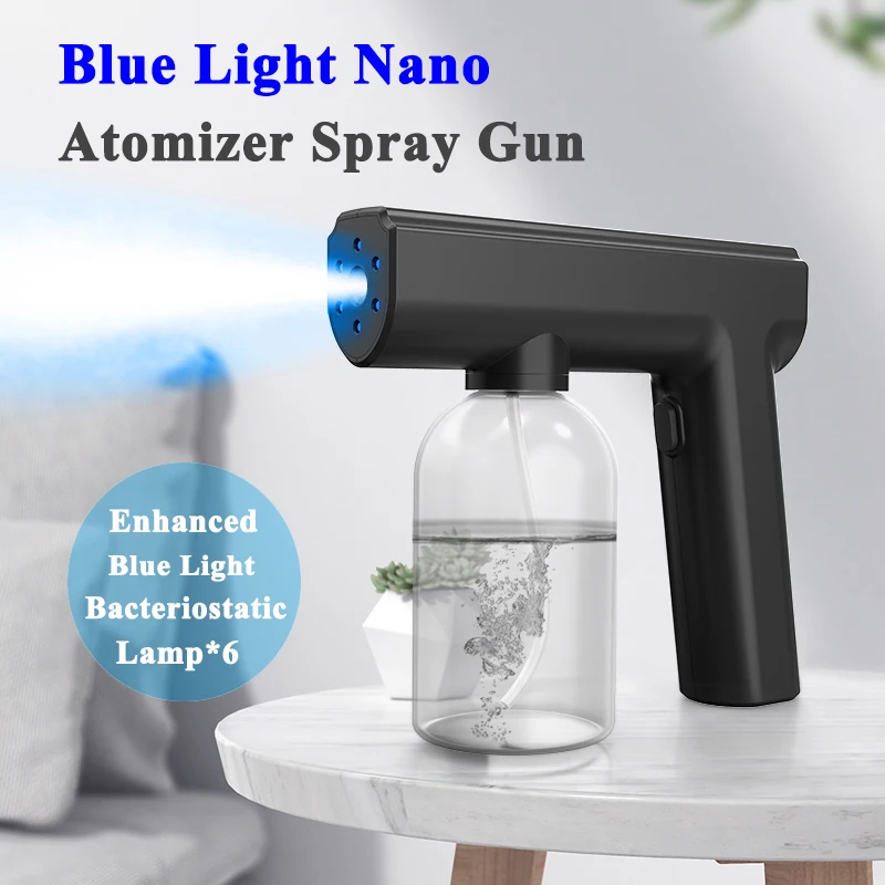  New Upgarde Handheld Portable Nano Atomizer Spray Gun Perfume Water Alcohol Disinfection Sterilizing With Blue
