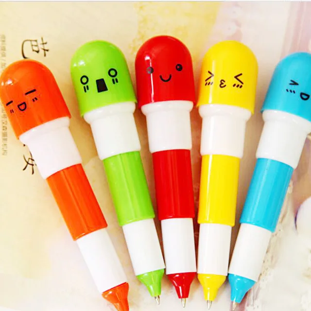 Expression telescopic pill pen wholesale capsule pen ballpoint creative stationery cute pill pen student stationery