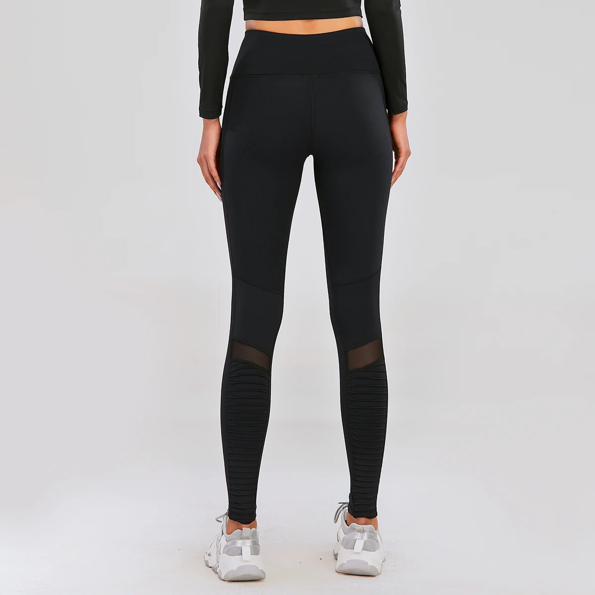 JIEJIN Good Quality Woman Soft Nylon Spandex High Waisted Gym Fitness Sports Tights Leggings