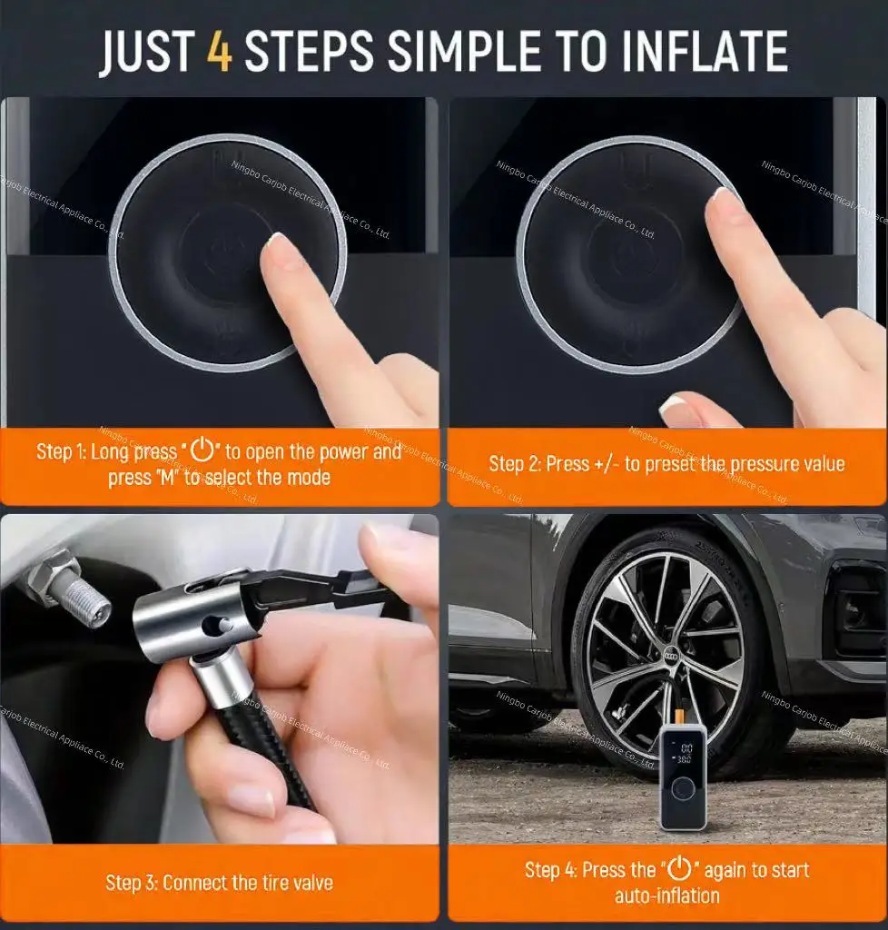 Best Quality Car Tester Intelligent Tyre Pump Portable Air Compressors Digital Display Car Tire Inflator Electric Car Pump