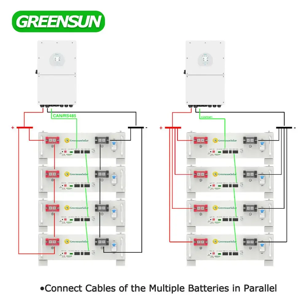 Литиевая батарея для монтажа в стойку Greensun 48 В 51 2 100 А · ч 4 8 кВтч 5 12 литиевая низкого напряжения с глубоким циклом
