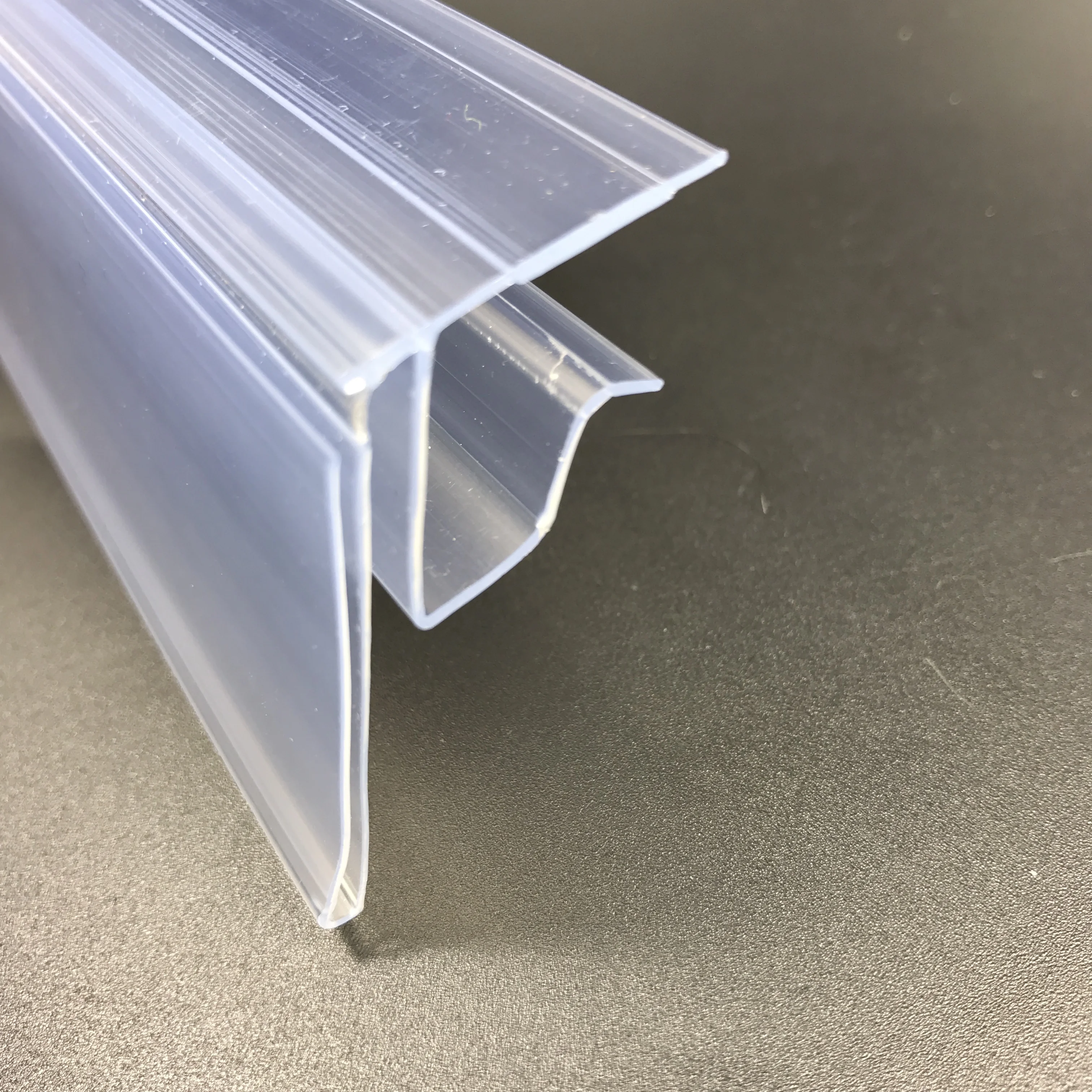 Meethope 12-18mm H Wood flat shelf edge plastic extrusion pvc hanging retail supermarket shelf data strip