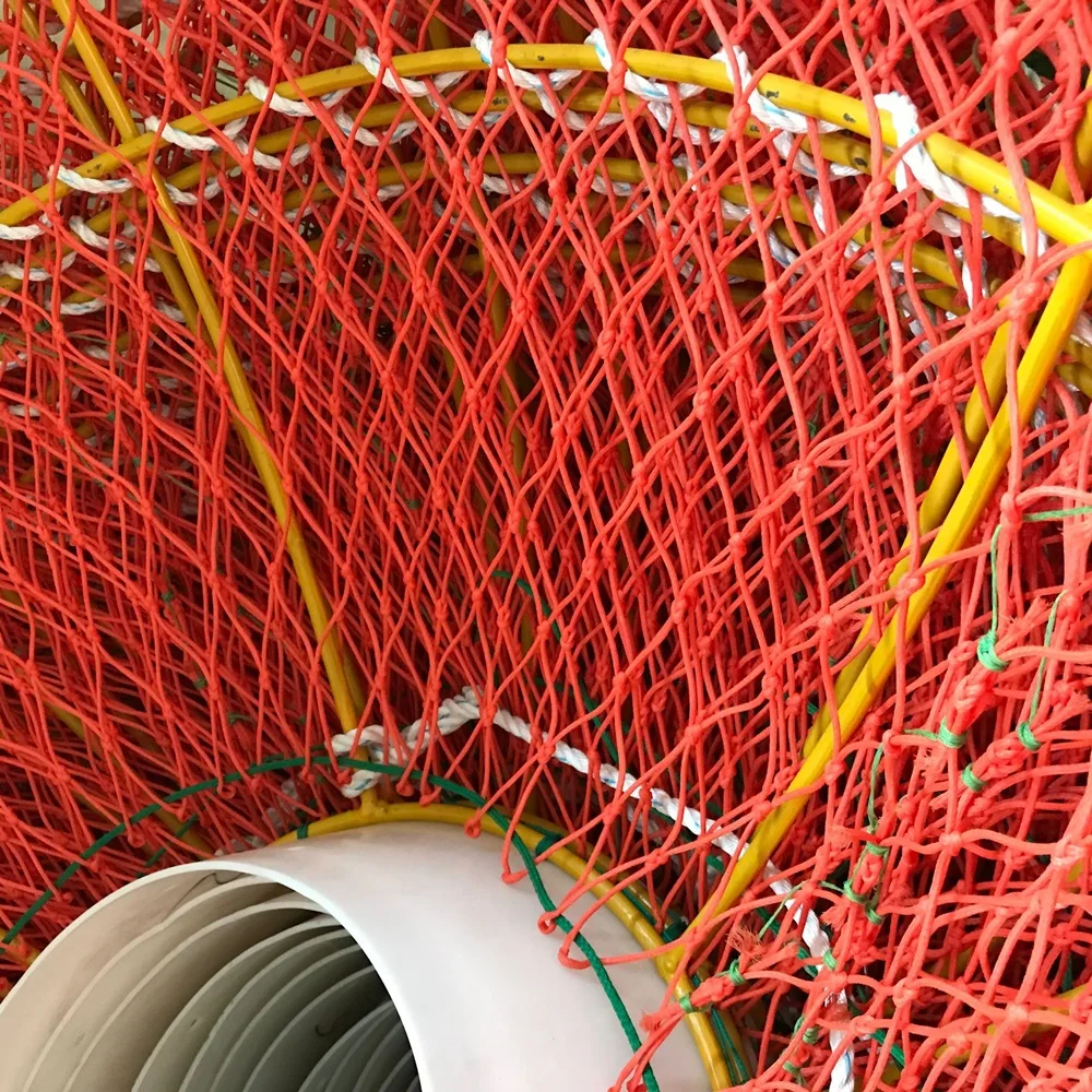 Round Trap King Crab Pot Crabing Cage Fishing Trap One Entrances Strong Shrimp Pot for Deep Sea