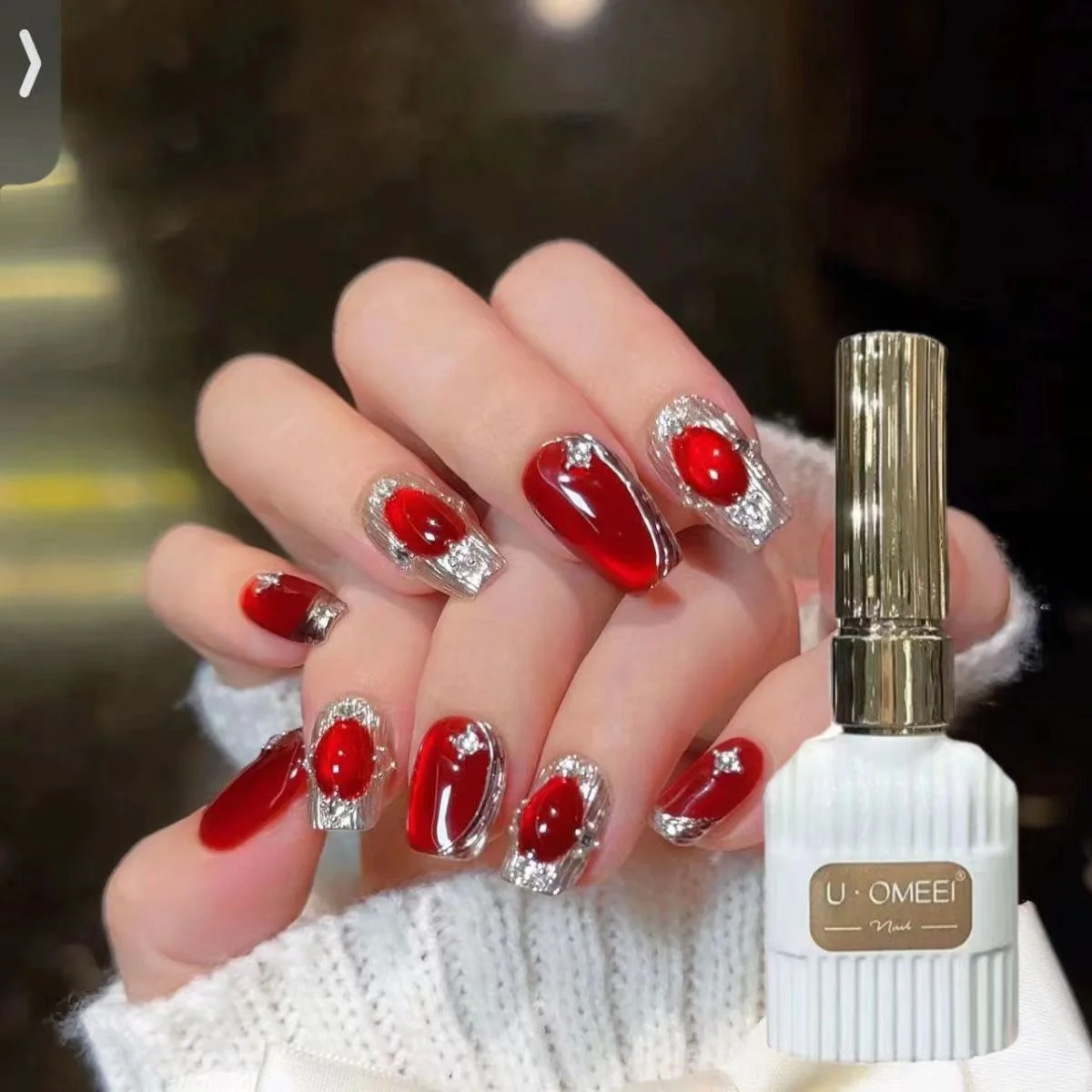 UOMEEI Cat Eye Gel Nail Polish Rainbow Eco-friendly UV Gel Universal Colorful Glue Super Shiny Laser Cat Eyes Magnetic