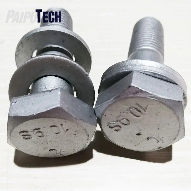 fastener hex head bolt dacromet coating 10.9 12.9 bolt high tensile steel hex bolt nut and washer set