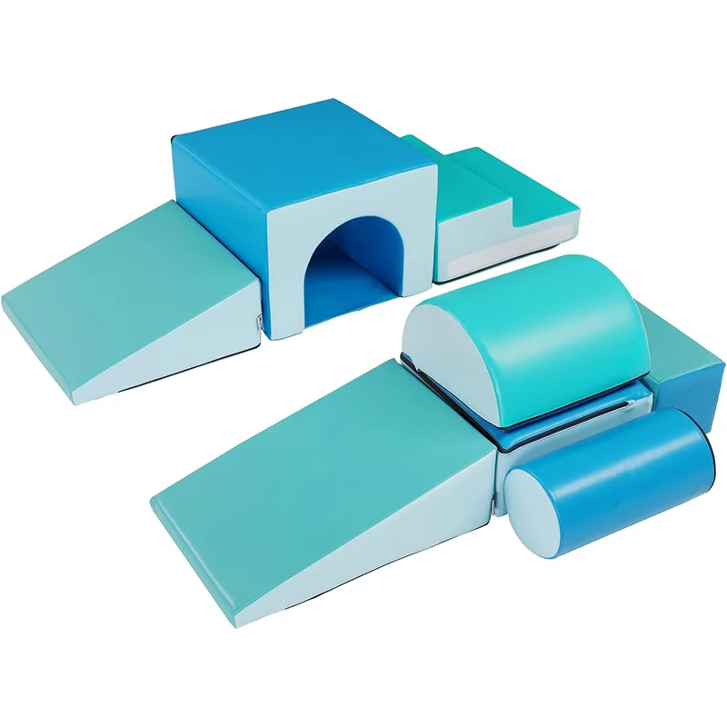 Soft Foam 3 in 1 Two Step Ladder Tunnel Triangular Slope Children Sensory Integration Training Toy Climb and Crawl Foam Blocks