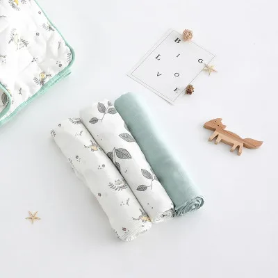 
Custom Organic Muslin Swaddle Bamboo Cotton Fabric Blanket Muslim Baby Blankets 