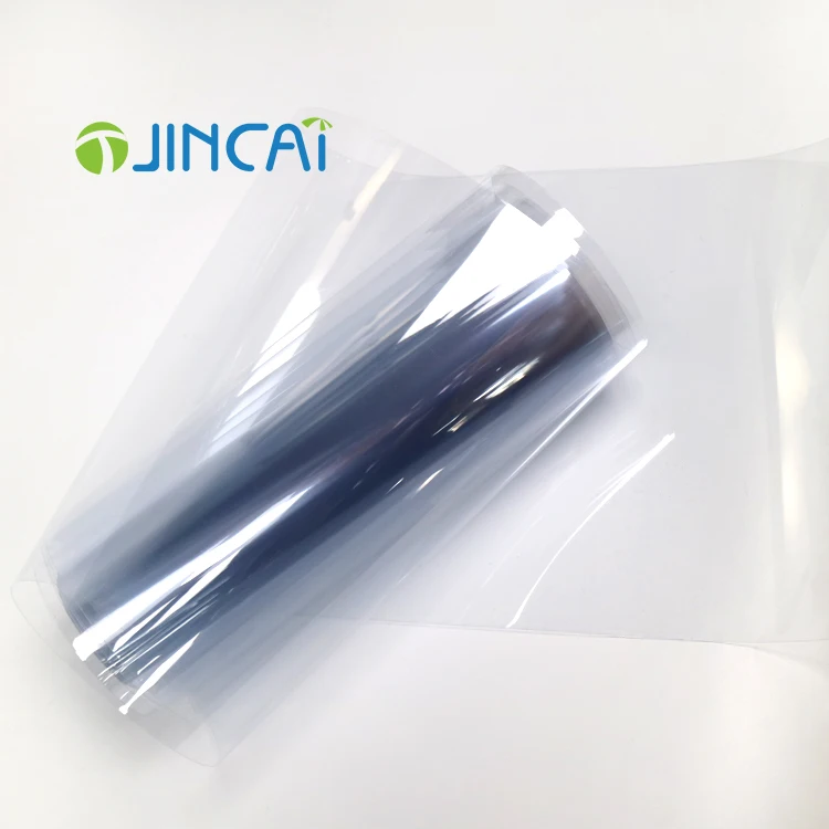 Полужесткий гибкий прозрачный пластиковый лист JINCAI из ПВХ для складных коробок, этикетки, Защитная пленка для лица, блистерная упаковка, ПВХ пленка