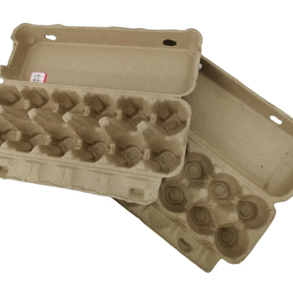Hot Sale Custom  Recycled 6/ 10 /12/ 15/ 30 cells Paper Pulp Egg Carton paper boxes for egg