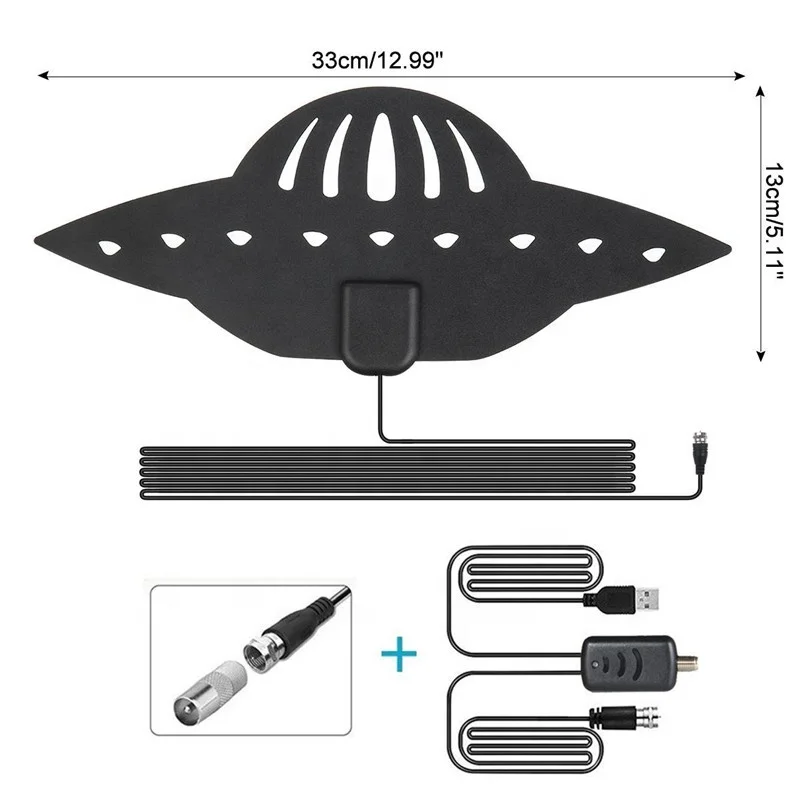 Digital HD Indoor Amplified TV Antenna (4K Ready / ATSC 3.0 Ready / High-VHF / UHF)80 Mile Long Range TV Antenna