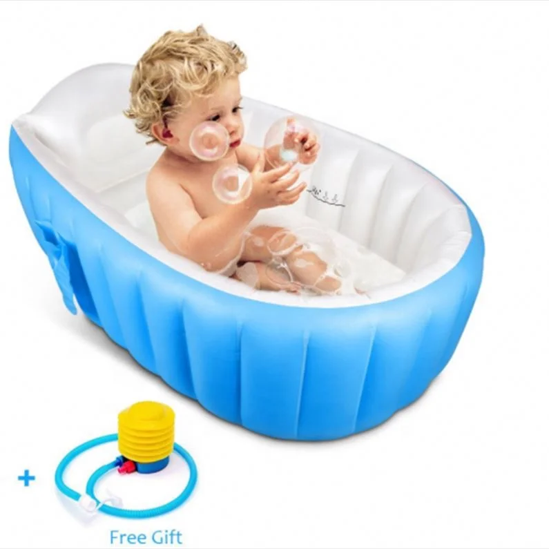 
Amazon Folding Portable bathtub inflatable bath tub Child tub Cushion Warm winner keep warm portable bathtub With Air Pump 