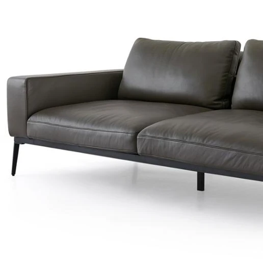 
Green coffee broad armrest leather sofa in reception hall 