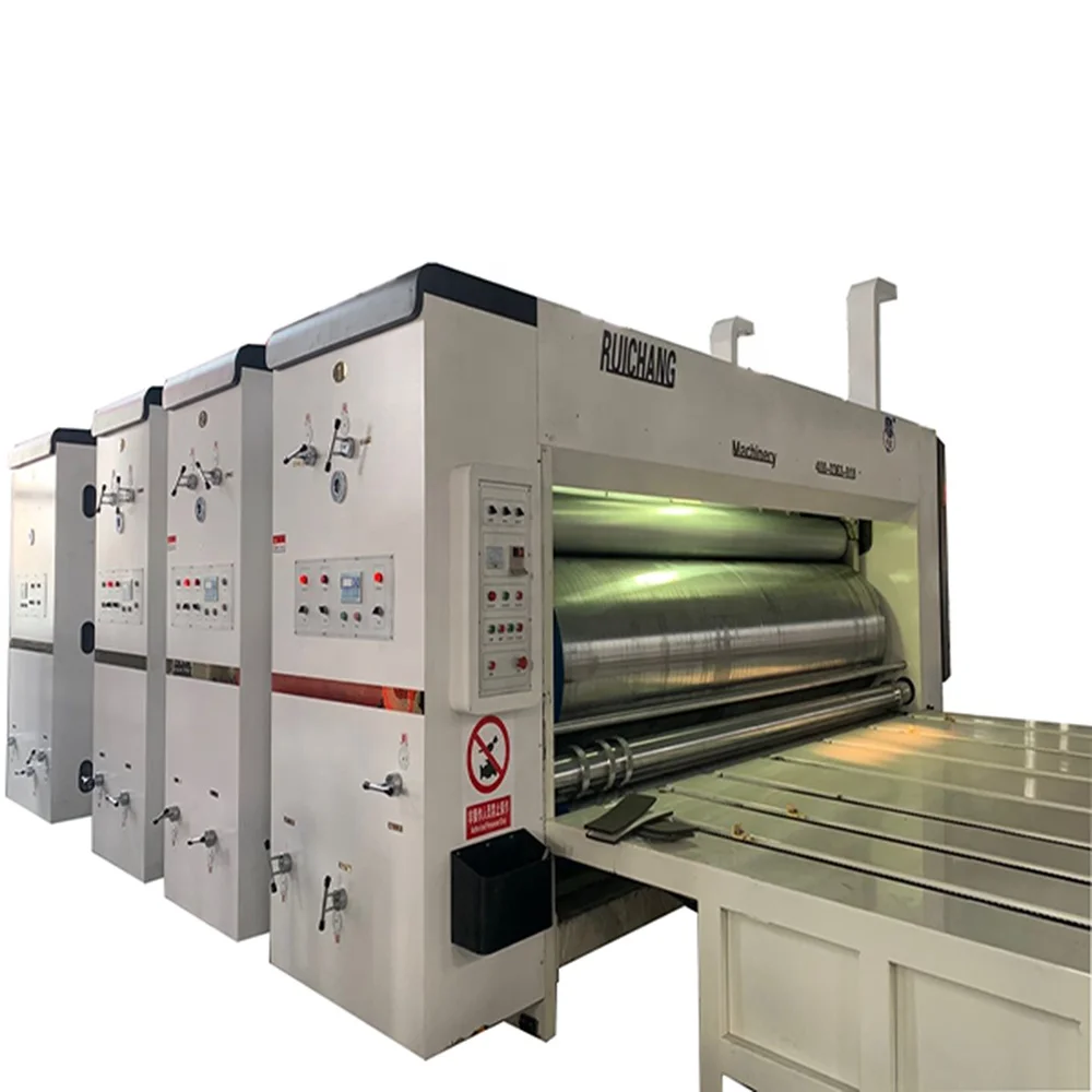 Full Automatic Carton box making 5 colors printer Corrugated Printing Slotting and die cutting creasing machine