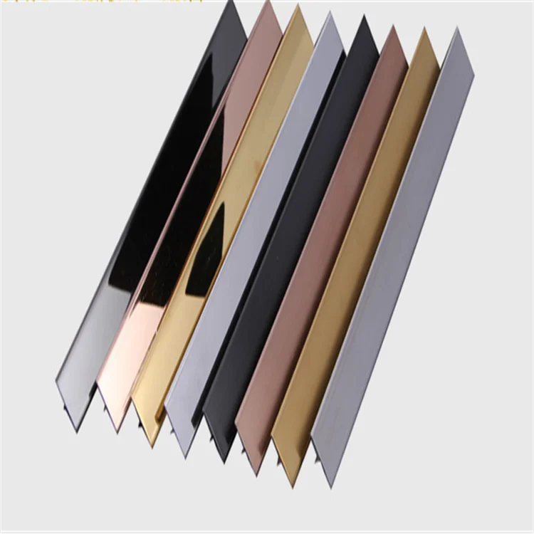 Water corrugated 201 stainless steel decorative line ceiling background wall Titanium laminated strip edge wrap, U-shaped T-slot