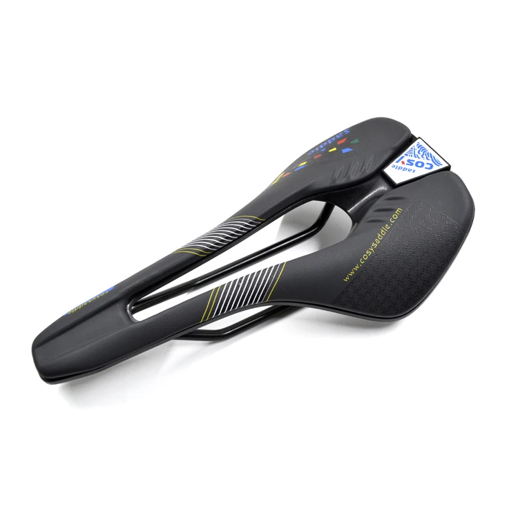 Comfortable black color  mountain bicycle saddle seat custom pattern and logo