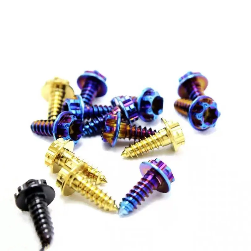 Factory custom flange Head  m4*15*20  m5*15/17/20  m6*20  GR5 ti6al4v titanium self tapping bolt screw for motorcycle