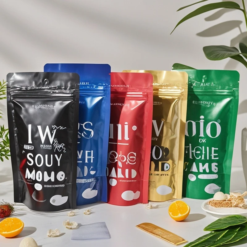 2022 Private Label Zip Lock Logo Clear White Kraft Paper Jerky Packaging Ziplock Food Stand up Bags for Beef