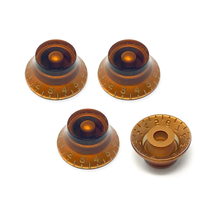 Amber Plastic Top Hat Bell Style Speed Control Guitar Knobs for LP Electric Guitar Replacement Parts
