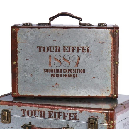 Handmade leather luggage trunk suitcase