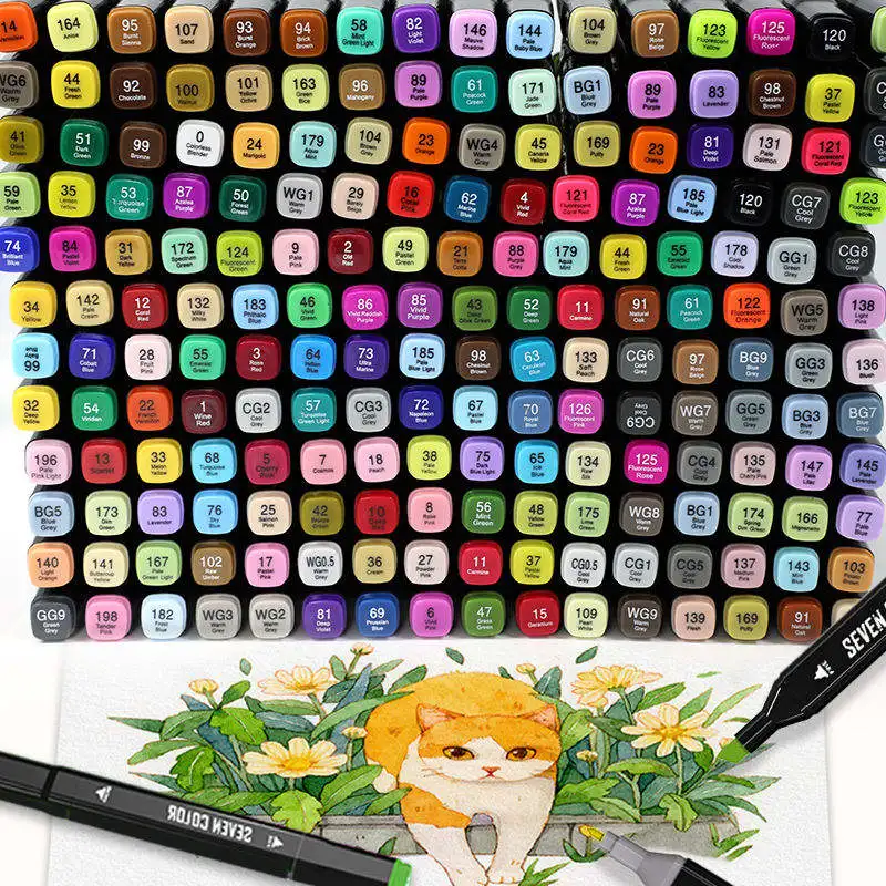 ODM 262 Colors Alcohol Permanent Paint Art Markers Dual Tip Sketch Alcohol Markers for Adults Drawing