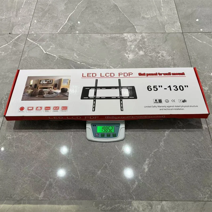 75KGS Loading Capacity Fixed TV Wall Mount LED LCD TV Bracket On Wall VESA 600x700mm Suit For Large Size Screen 65-130 Inches