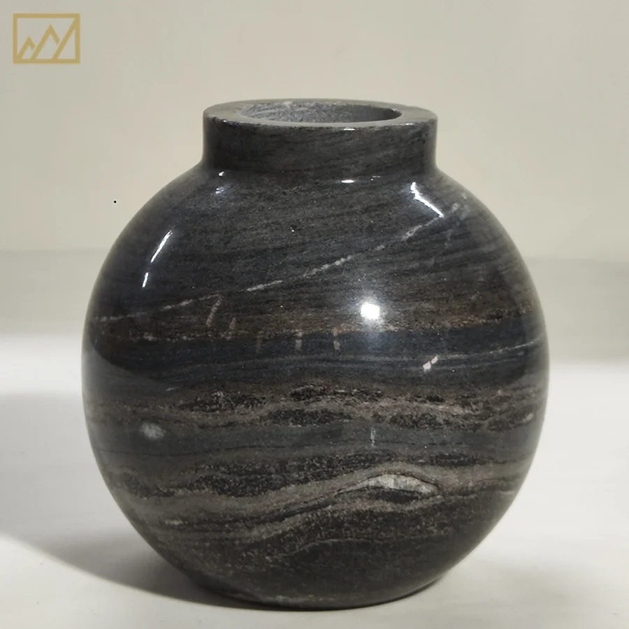 High Quality Antique Style Home Tabletop Marble Vase Art Ornament Wedding Decoration Stone Vases for Flower