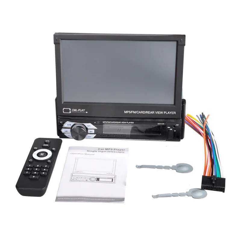 Black 7 Inch Video Player Retractable Car Radio Android Carplay Car Play Screen  Universal Car Dvd Player For G37 Bmw F30 F10