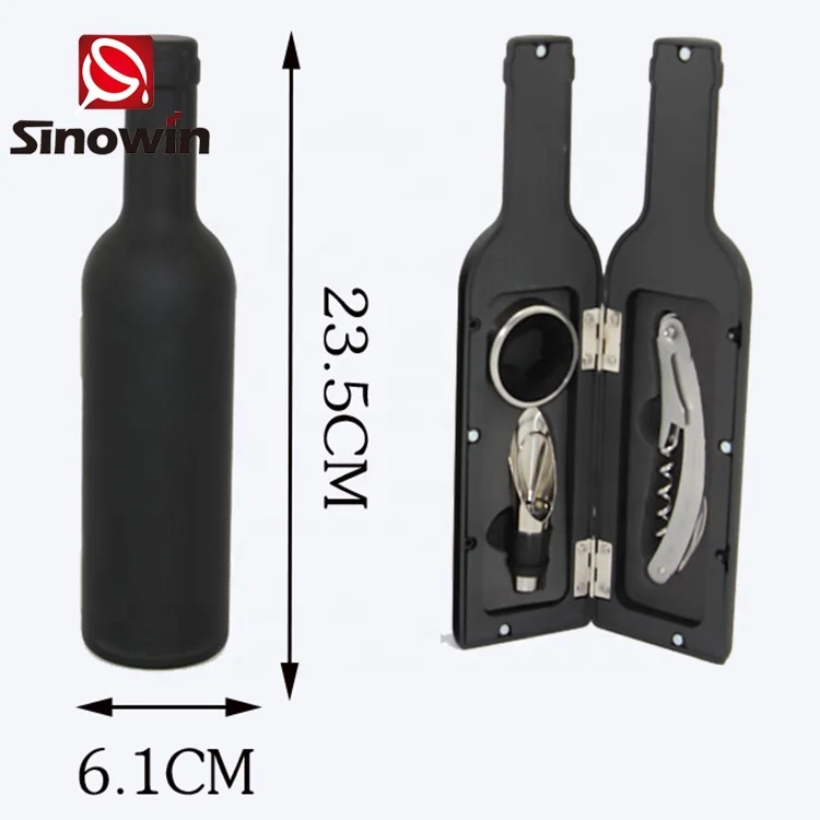 Amazon Hot Selling Bottle Shaped Stainless Steel Bottle Shaped Wine Gift Set