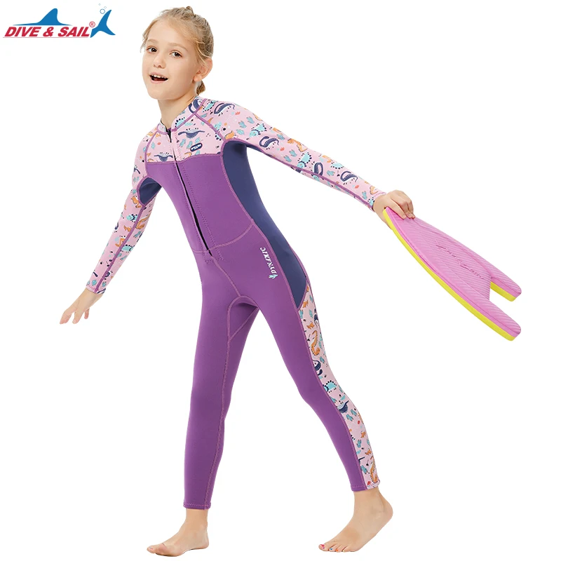 Wholesale New 2.5MM Children One Piece Swimsuit Swimwear Kids Keep Warm Diving Wet Suit Neoprene Girl Surfing Snorkeling Wetsuit