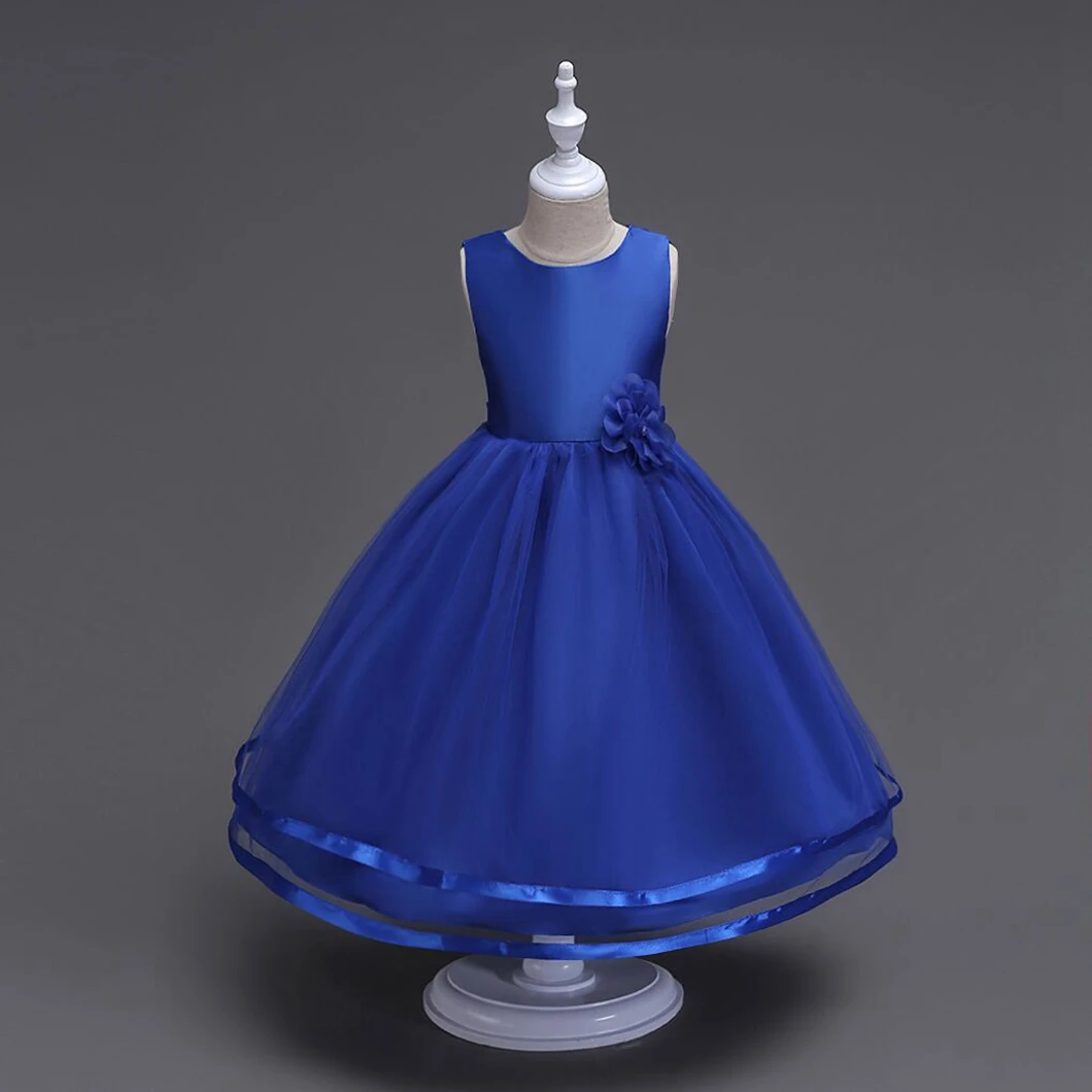 Baby lace party frock big bow princess wedding ball gown design kid birthday embroidery toddler girl tutu dress