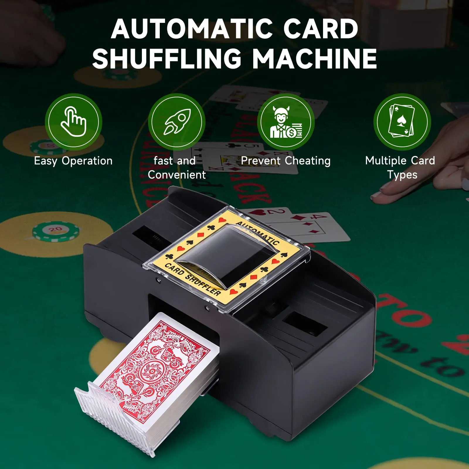 Automatic Battery Operated 2-6 Layer Card Dealing Machine a Poker Shuffling for the Family Gathering Club