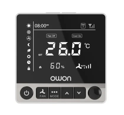 Remote Control Smart Building Fancoil Zigbee Hotel Thermostat Zigbee Programmable Thermostat