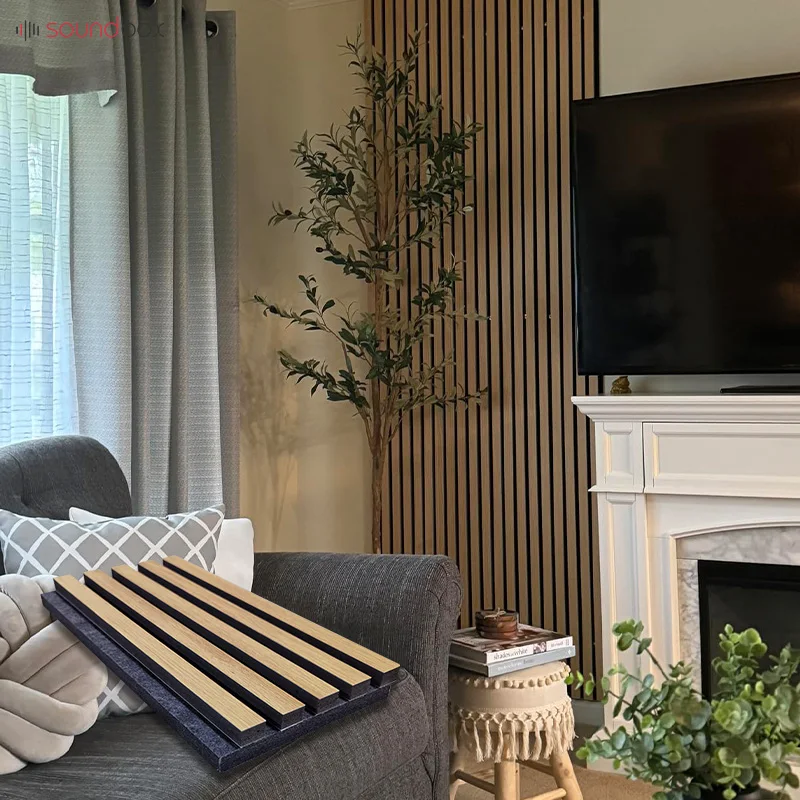 Soundbox wood acoustic panel slat music studio acoustic wood panels for home cinema