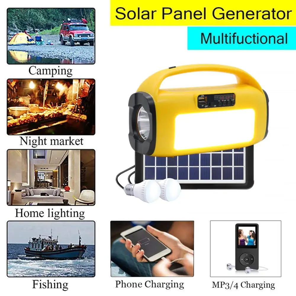 Wireless Speaker Light Radio Solar Usb 3w Fm Wireless Speaker Portable Solar Lamp Solar kit Power System Radio For Home