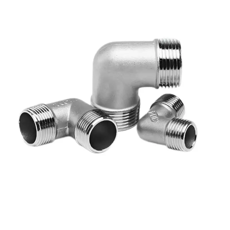 304 stainless steel external wire elbow 90 degree Angle double external thread external teeth water pipe fittings