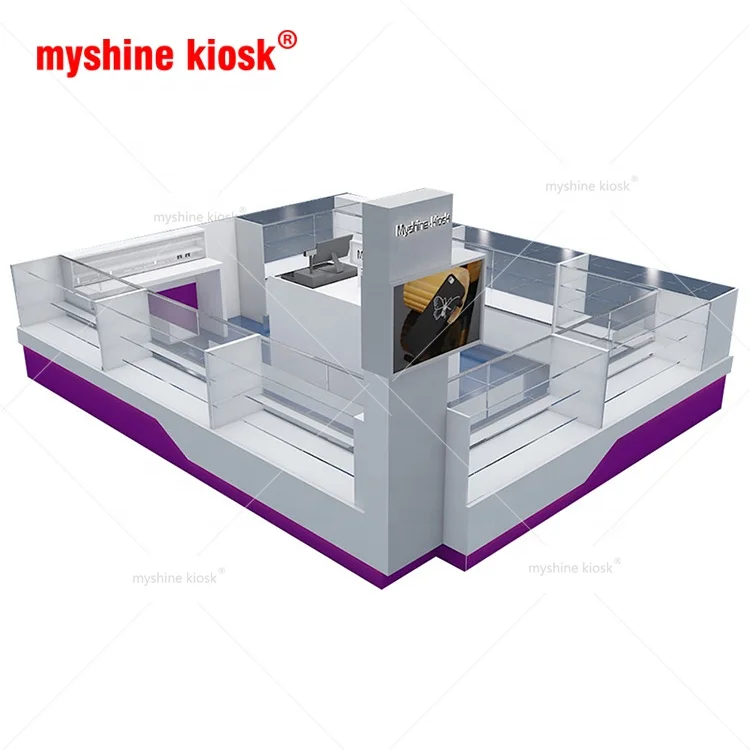 Customized Modern Phone Retail Kiosk Electric Accessories Display Kiosk Mobile Phone Showcase with Good Price