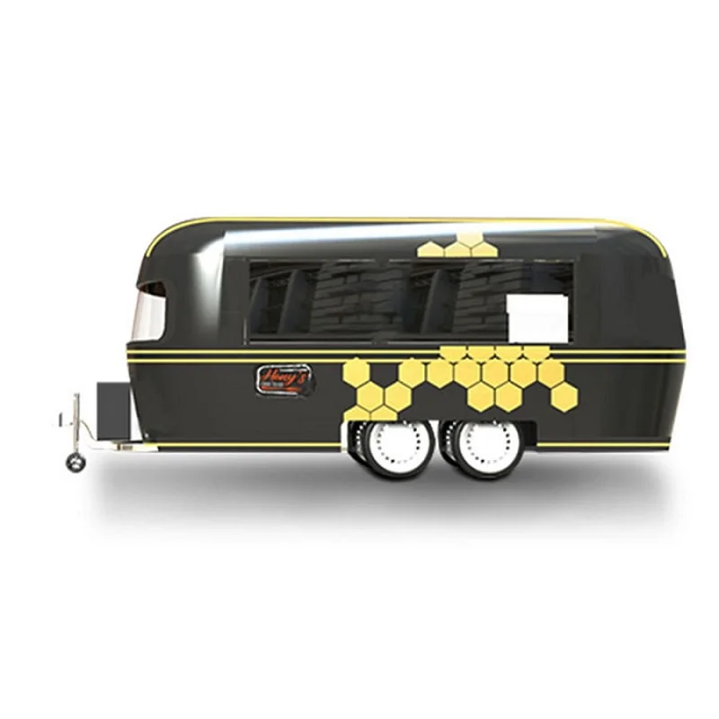 2021 Customized Multifunctional Galvanized Sheet Airstream Food Trucks Mobile Food Trailer for Ice Cream
