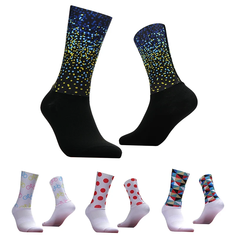 New Integral Moulding High-tech Bike Sock Compression Bicycle Outdoor Running Sport Anti Slip Seamless Cycling Socks