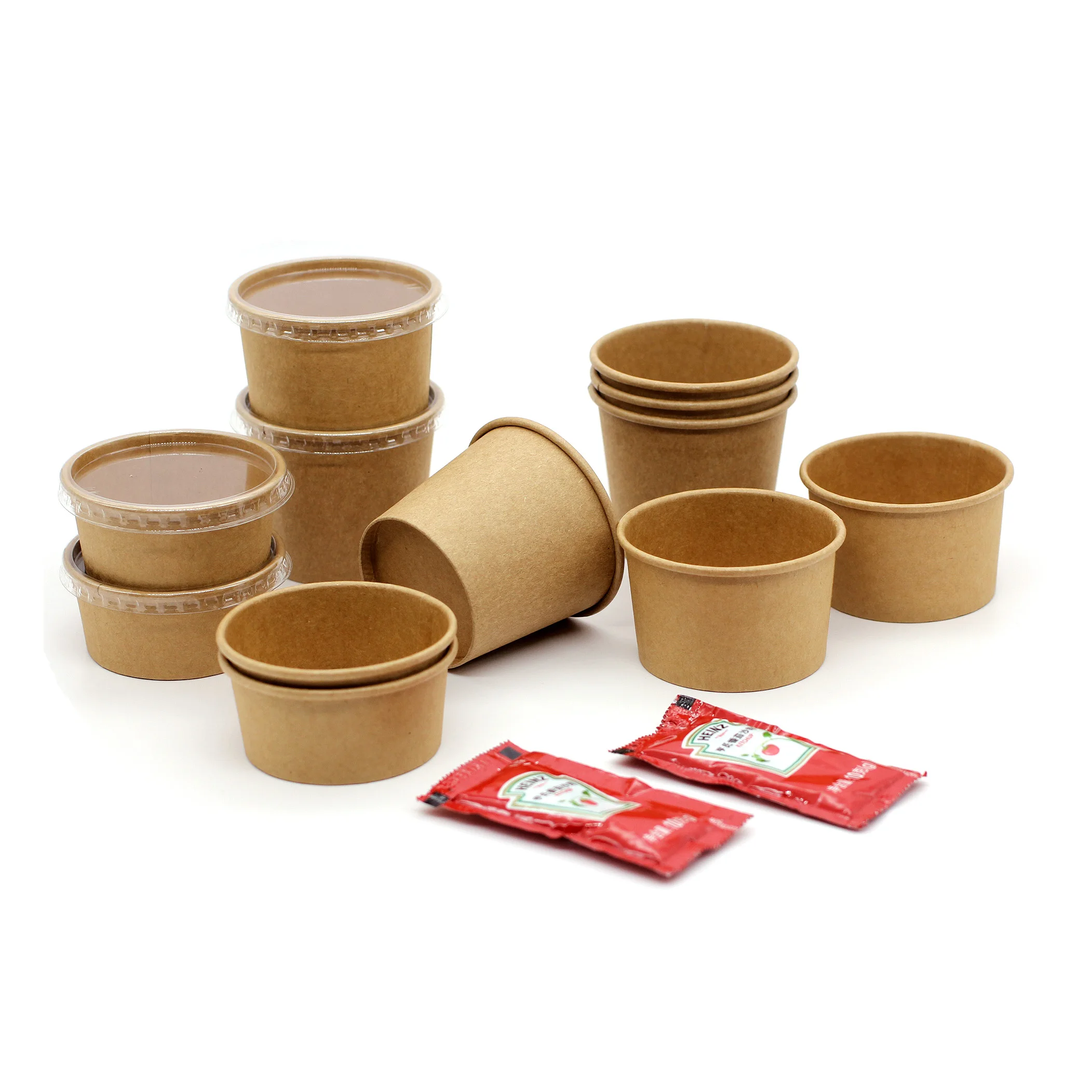 disposable single wall 3oz small sauce cup kraft paper cup custom color logo