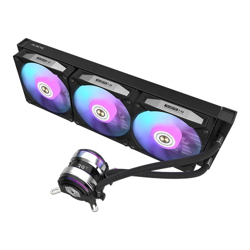 Alseye high performance dual pumps gaming liquid cooler with real time CPU&GPU information display