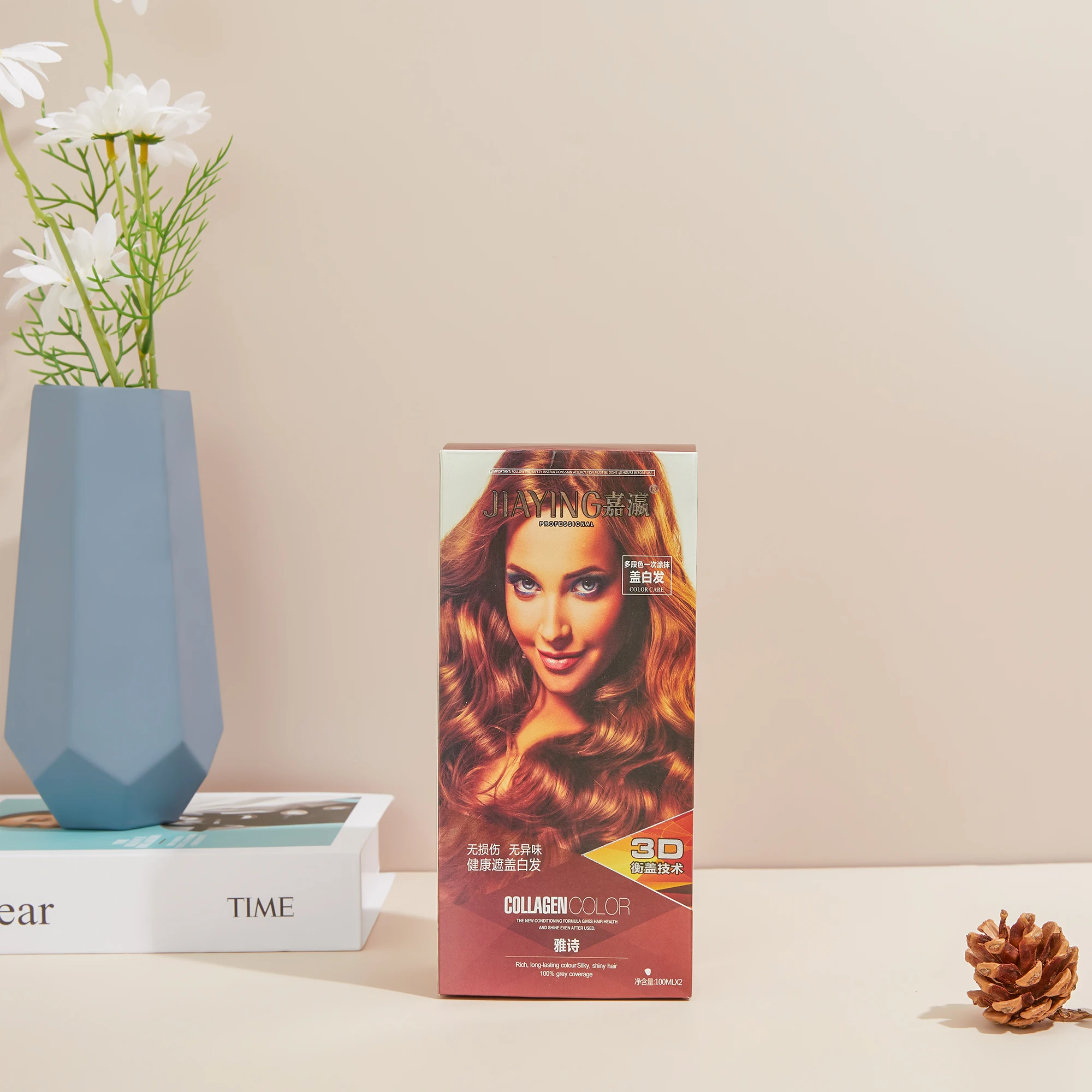 Private Label Oem No Ammonium Hair Dye Ppd Free Bigen Red Wine Hair Color Dye