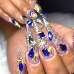 Wholesale Long Coffin Salon Professional False Nails Colorful Customized Press On Nails