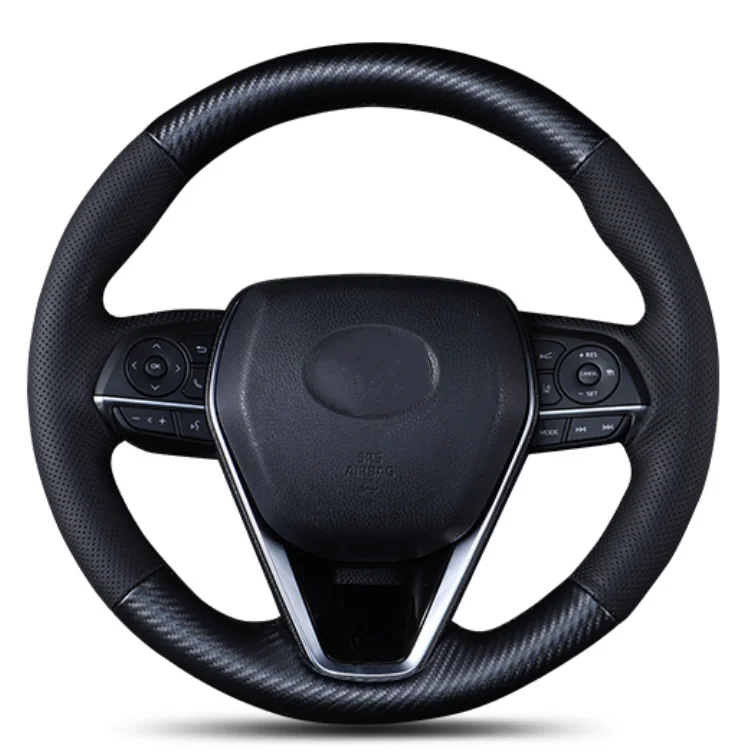 High Quality Customized Hand Sewing Leather Fiber Car Steering Wheel Cover  Protection Cover For Toyota