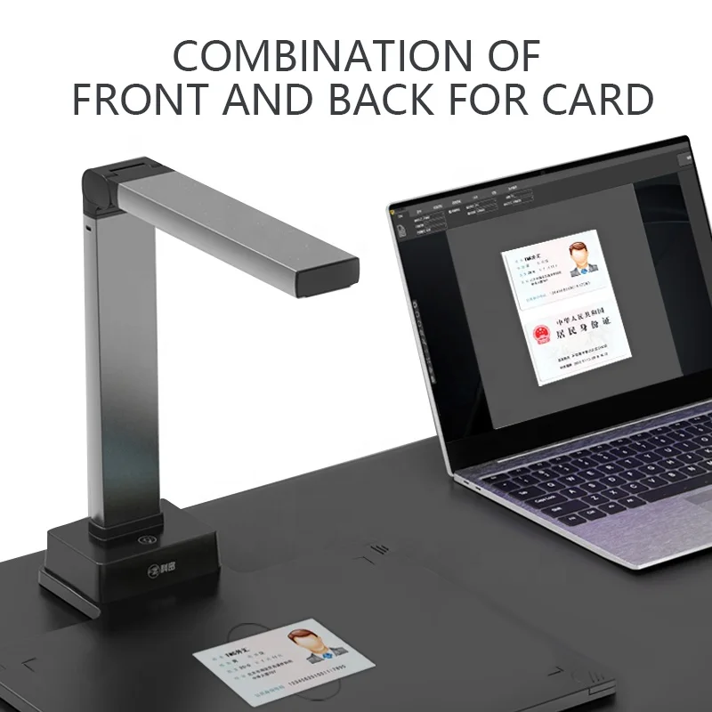 
High speed A4 adjustable visualizer auto focus usb 13mp OCR computer document camera scanner with hard base 