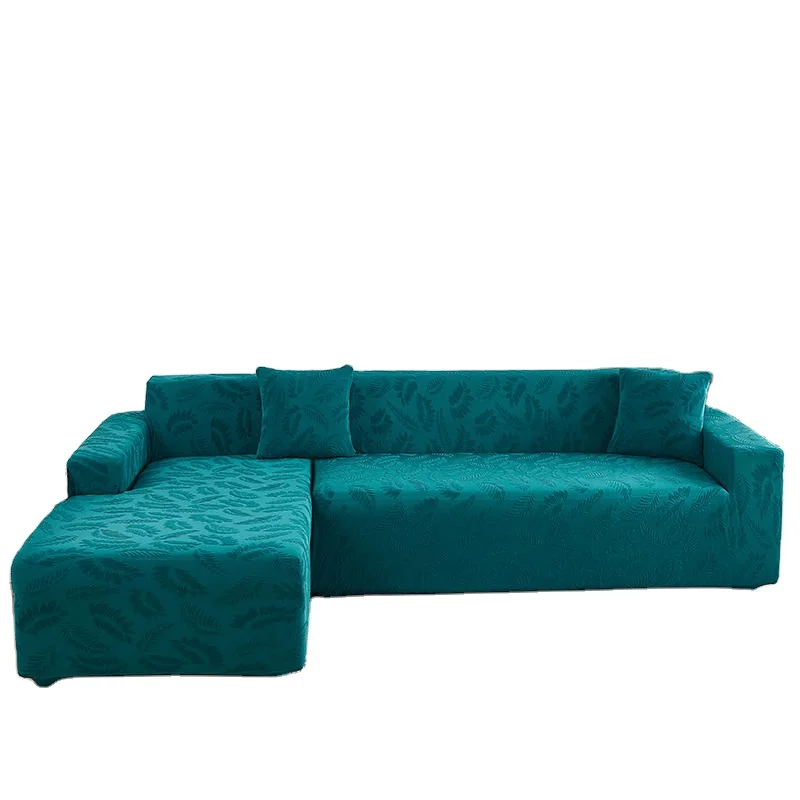 sofa covers elastic stretch used for living room jacquard fabric L shape 5 seater sofa cover