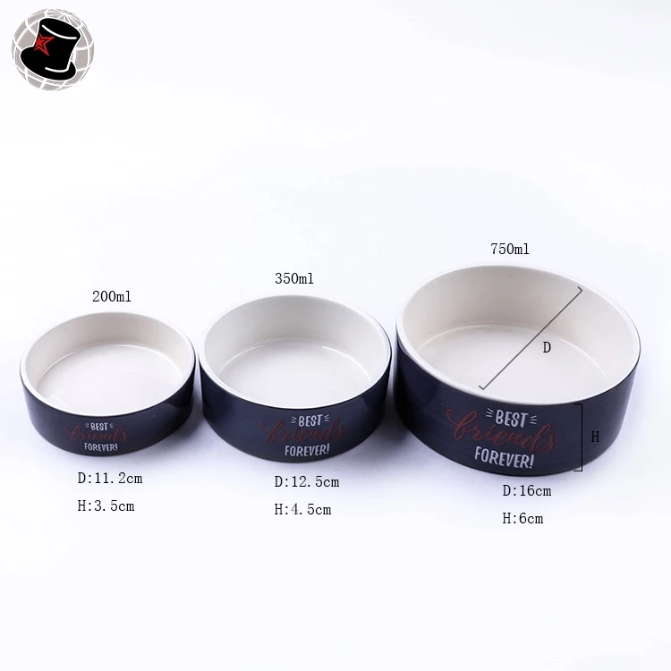 Dark Blue Pet Feeder Ceramic Dolomite Material Dog Plate  4 style pet cat bowl dog feeder  ceramic good pet water fountain